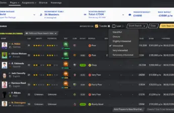 How to find transfer listed players in football manager