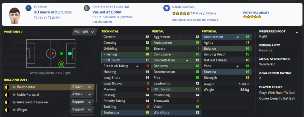 Raumdeuter attributes in football manager