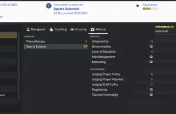A sports scientist in football manager