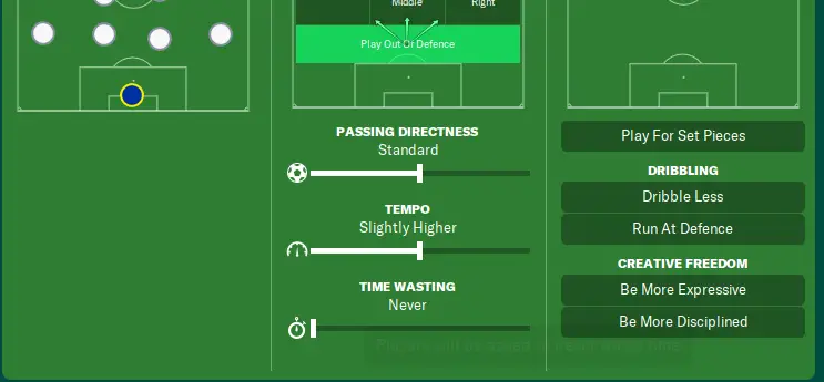 Be More expressive or more disciplined in football manager